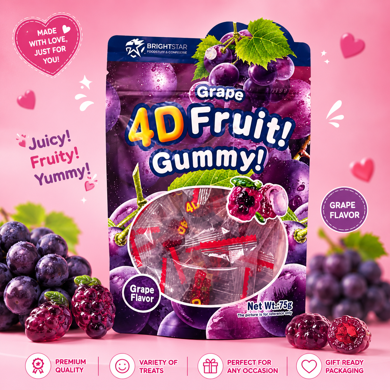 4D Fruit Gummy – Grape Flavor! 🍇