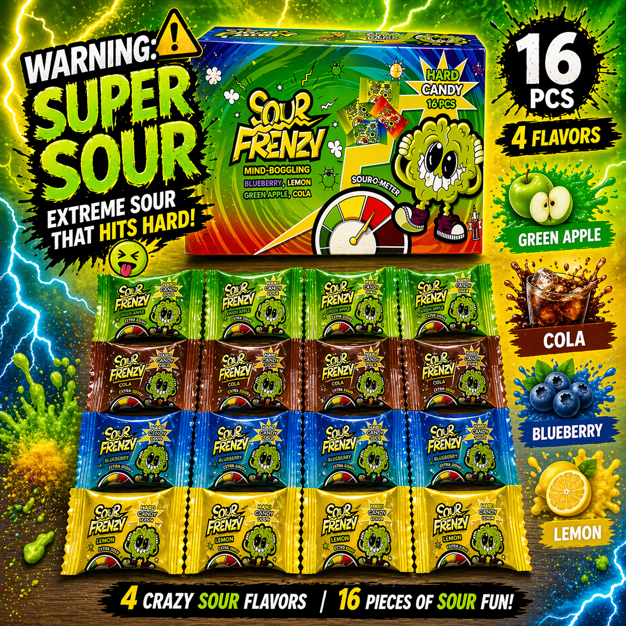 Bonbons Sour – 16 pcs
